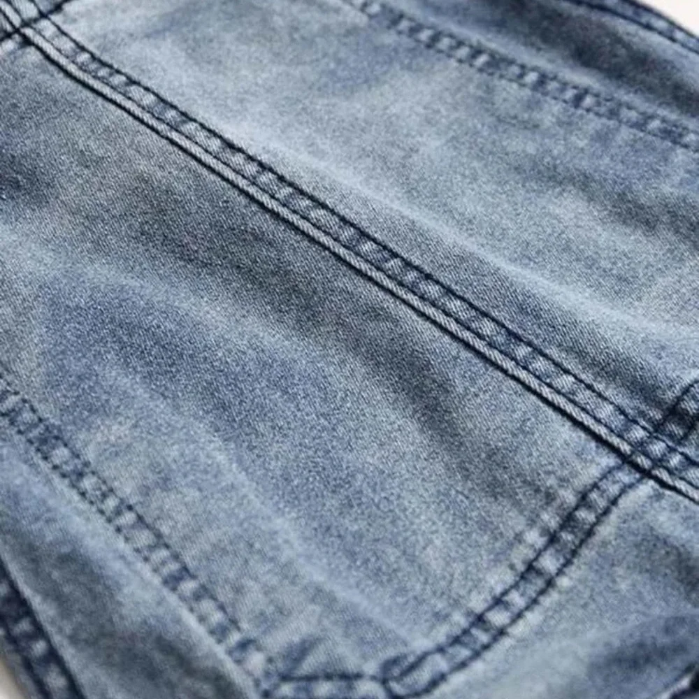 Manfinity Homme Men Cotton Distressed Skinny Leg Denim Overalls - Picture 7 of 8